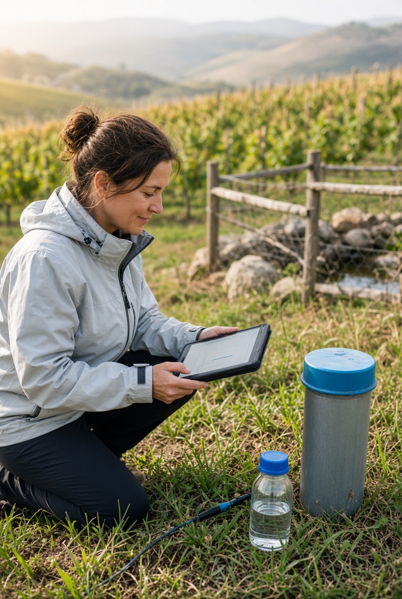 Parcelles agricoles sur l'aire d'alimentation d'un captage d'eau minérale naturelle